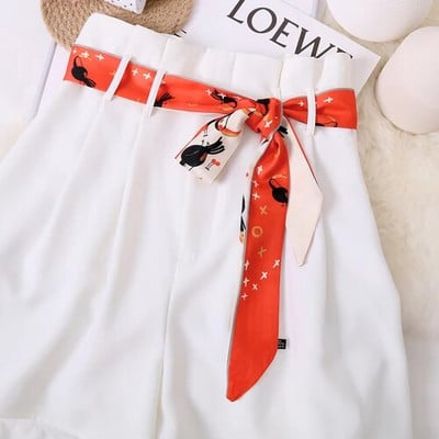 NOVA Ženska haljina Traperice Ukrasna mašna Remen Retro print keper struk Ljetna torba Šeširi Vrpce Ženski svileni marame 5X150CM