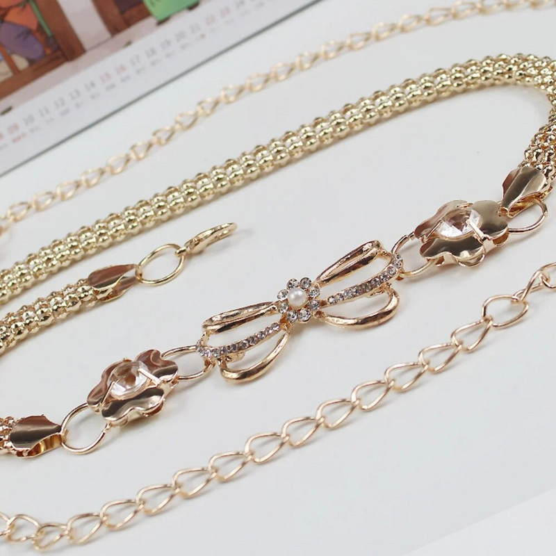 Öv női női divat fém lánc arany színű öv test lánc elegáns egyedi divat kiváló minőségű női ruha dekor övek