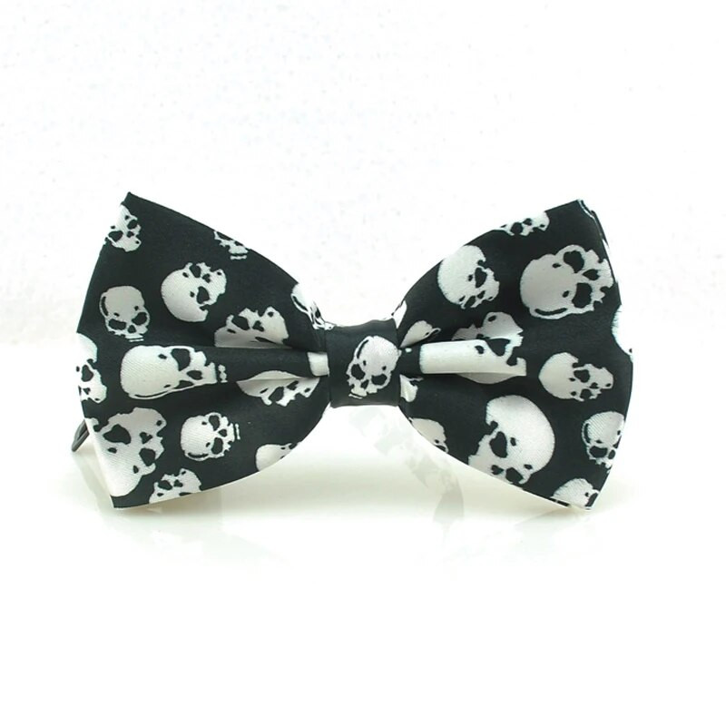 Új klasszikus csokornyakkendő férfiaknak férfi uniszex koponya fekete szmoking formális ruha pillangós csomó buli esküvői nyakkendő Cravat ajándék vadonatúj