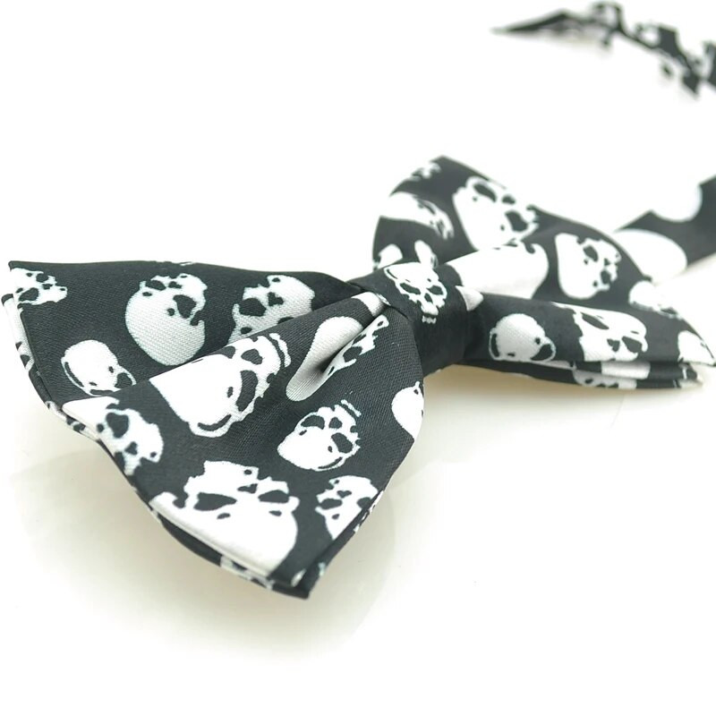 Új klasszikus csokornyakkendő férfiaknak férfi uniszex koponya fekete szmoking formális ruha pillangós csomó buli esküvői nyakkendő Cravat ajándék vadonatúj