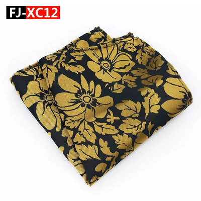 Luksusa ziedu lakatiņu šalles Vintage zīda poliestera Paisley ziedu Hankies vīriešu kabatas kvadrātveida kabatlakatiņi krūšu dvielis