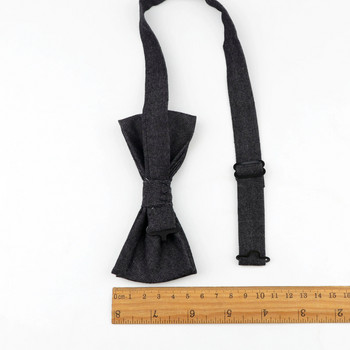 Μονόχρωμο βαμβακερό παπιγιόν Ευέλικτο τζιν παπιγιόν Λείο γραβάτα Μαλακό διακοσμητικό μοτίβο γραβάτα πεταλούδας