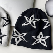 Divatos kötött pulóver sapkák Star meleg sapka Hip-hop sapka Street Punk téli utcai ruházat kötött sapka Y2K gótikus unisex