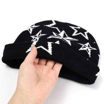 Μοντέρνα πλεκτά πουλόβερ καπέλο καπέλο Star Warm καπέλο Hip-hop Beanie Street Punk Winter Street Wear Knitted Cap Y2K Gothic Unisex