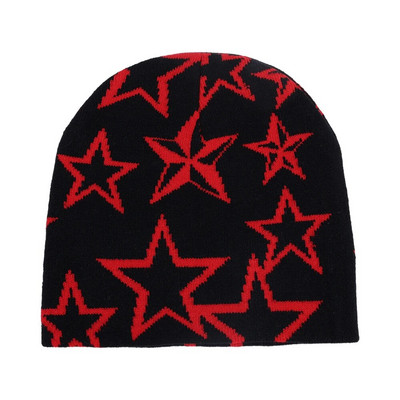 Divatos kötött pulóver sapkák Star meleg sapka Hip-hop sapka Street Punk téli utcai ruházat kötött sapka Y2K gótikus unisex