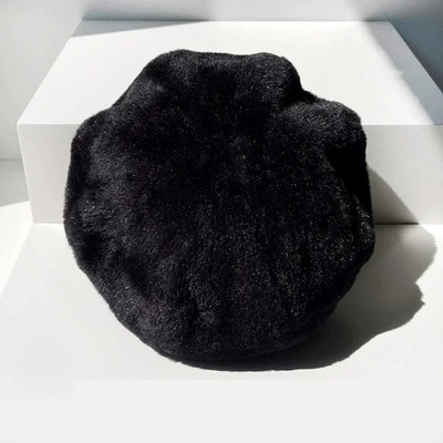 Női Műszőrme Meleg Beretek Sapka Őszi Téli Nyúl Szőrme Kalap Édes Festő Kalapok Női Egyszínű Újságfestő Panama Sapkák