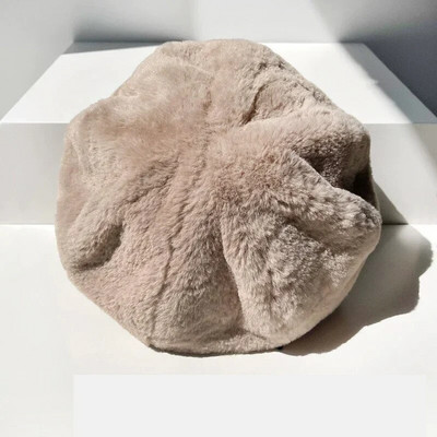 Női Műszőrme Meleg Beretek Sapka Őszi Téli Nyúl Szőrme Kalap Édes Festő Kalapok Női Egyszínű Újságfestő Panama Sapkák