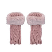 Sieviešu ziemas silti, vienkrāsaini adīti silti roku cimdi ar vilnu, piemēroti braukšanai, un dūraiņi sievietēm aukstā laikā apsildāma ziema