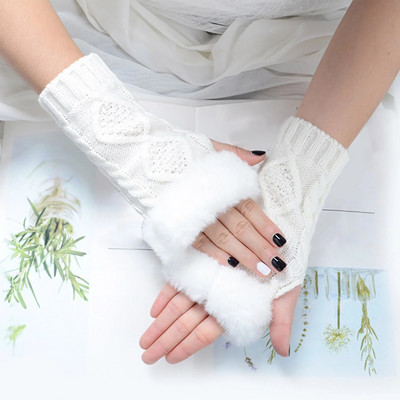 Sieviešu ziemas silti, vienkrāsaini adīti silti roku cimdi ar vilnu, piemēroti braukšanai, un dūraiņi sievietēm aukstā laikā apsildāma ziema