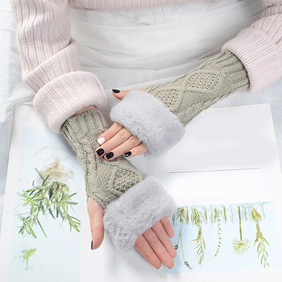 Sieviešu ziemas silti, vienkrāsaini adīti silti roku cimdi ar vilnu, piemēroti braukšanai, un dūraiņi sievietēm aukstā laikā apsildāma ziema