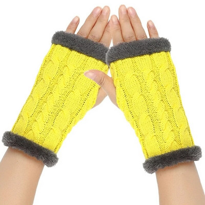 Unisex silti puspirkstu cimdi Ziemas cimdi bez pirkstiem vienkrāsaini adīti cimdi vīriešiem sievietēm aukstumizturīgi dūraiņi