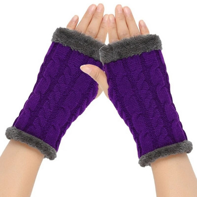 Unisex silti puspirkstu cimdi Ziemas cimdi bez pirkstiem vienkrāsaini adīti cimdi vīriešiem sievietēm aukstumizturīgi dūraiņi