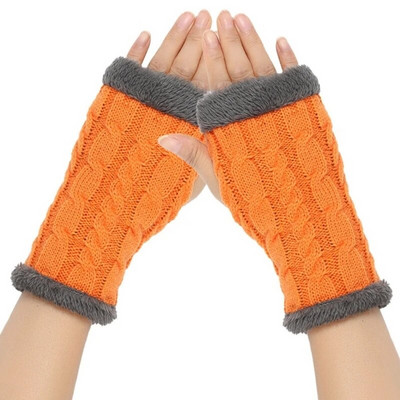Unisex silti puspirkstu cimdi Ziemas cimdi bez pirkstiem vienkrāsaini adīti cimdi vīriešiem sievietēm aukstumizturīgi dūraiņi