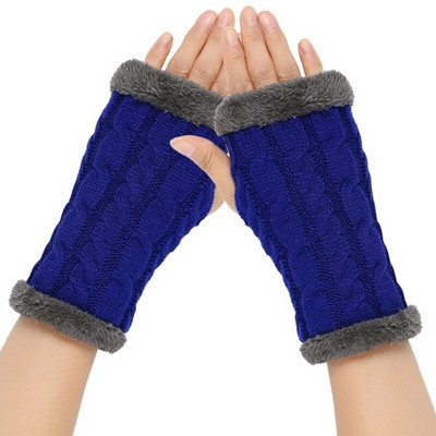 Unisex silti puspirkstu cimdi Ziemas cimdi bez pirkstiem vienkrāsaini adīti cimdi vīriešiem sievietēm aukstumizturīgi dūraiņi