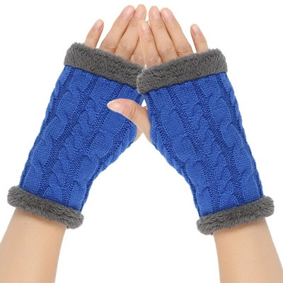 Unisex silti puspirkstu cimdi Ziemas cimdi bez pirkstiem vienkrāsaini adīti cimdi vīriešiem sievietēm aukstumizturīgi dūraiņi