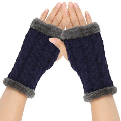 Unisex silti puspirkstu cimdi Ziemas cimdi bez pirkstiem vienkrāsaini adīti cimdi vīriešiem sievietēm aukstumizturīgi dūraiņi
