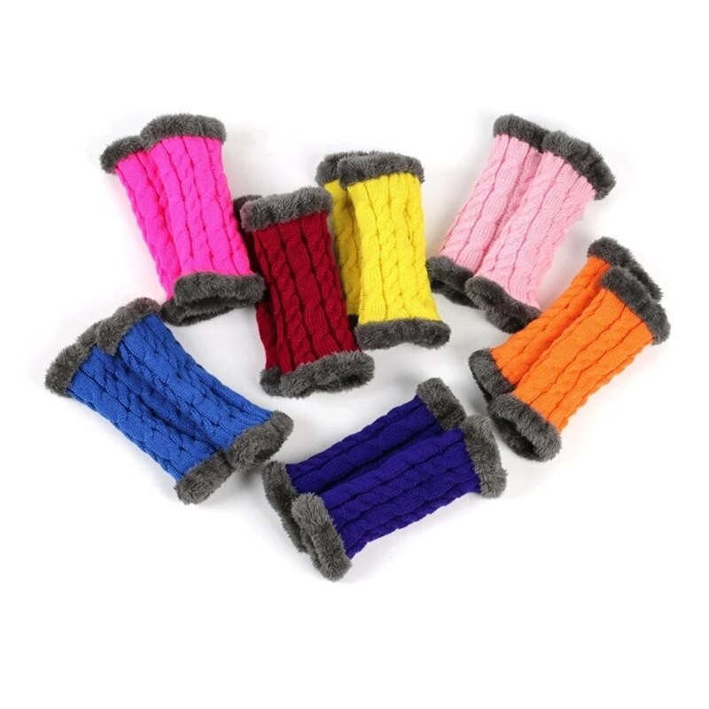 Unisex silti puspirkstu cimdi Ziemas cimdi bez pirkstiem vienkrāsaini adīti cimdi vīriešiem sievietēm aukstumizturīgi dūraiņi