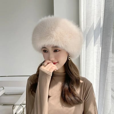 Zimska moda za 2022. Krzneno krzno od umjetnog krzna Žene Djevojka Krzneni pulover Kapa Zimske beretke za van Tople kape Vjetrootporne suncobrane Toplija kapa Novo
