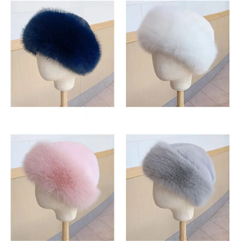 Zimska moda za 2022. Krzneno krzno od umjetnog krzna Žene Djevojka Krzneni pulover Kapa Zimske beretke za van Tople kape Vjetrootporne suncobrane Toplija kapa Novo
