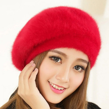 Γυναικεία χειμερινή κορεατική έκδοση Γυναικεία πολυχρηστική φθινοπωρινή και χειμερινή ψεύτικη γούνα κουνελιού καπέλο μπερέ ζεστό και παχύρρευστο