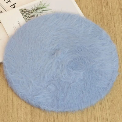 Sieviešu ziemas korejiešu versija Sieviešu daudzpusīga rudens un ziemas mākslīgā truša kažokādas beretes cepure, silta un biezāka