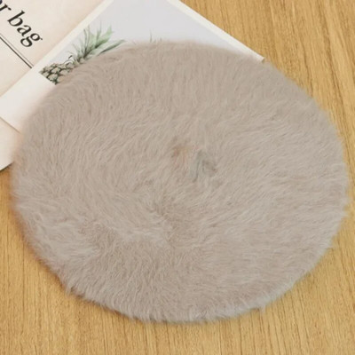 Sieviešu ziemas korejiešu versija Sieviešu daudzpusīga rudens un ziemas mākslīgā truša kažokādas beretes cepure, silta un biezāka