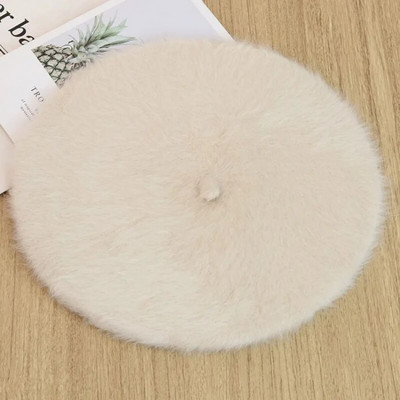 Sieviešu ziemas korejiešu versija Sieviešu daudzpusīga rudens un ziemas mākslīgā truša kažokādas beretes cepure, silta un biezāka