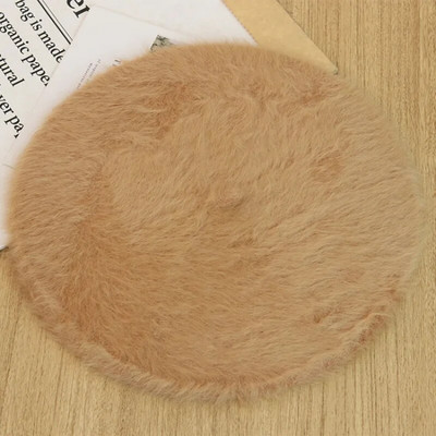 Sieviešu ziemas korejiešu versija Sieviešu daudzpusīga rudens un ziemas mākslīgā truša kažokādas beretes cepure, silta un biezāka