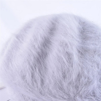 1 τμχ Γυναικείο κομψό πολύχρωμο καλλιτέχνης γούνα κουνελιού Lapin Newsboy Beanie καπέλο μπερέ Ζεστό χειμωνιάτικο καπέλο ρετρό απλό μπερέ μονόχρωμο