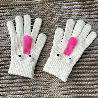 Zimske pletene rukavice za par 2023. Smiješne velike oči Tople tople rukavice s pet prstiju Slatke smiješne magnetske usisne rukavice Ruka u ruci