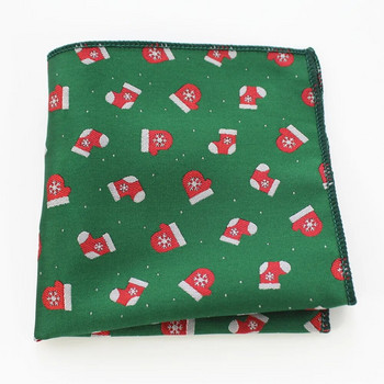 RBOCOTT Ανδρικό καινοτόμο χριστουγεννιάτικο τετράγωνο τσέπης Κόκκινο πράσινο μαύρο μπλε χρώματα Μαντήλια 22cm*22cm Hanky For Men Business Party