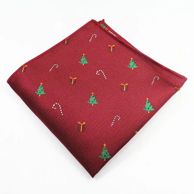 RBOCOTT Novost muške božićne džepne maramice Crveno Zelena Crna Plava Maramice 22cm*22cm Hanky za muškarce Poslovna zabava