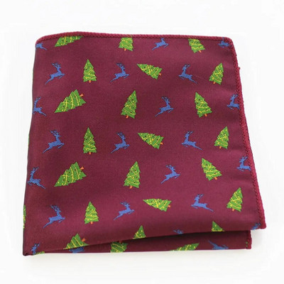 RBOCOTT Novost muške božićne džepne maramice Crveno Zelena Crna Plava Maramice 22cm*22cm Hanky za muškarce Poslovna zabava