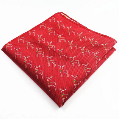 RBOCOTT Novost muške božićne džepne maramice Crveno Zelena Crna Plava Maramice 22cm*22cm Hanky za muškarce Poslovna zabava