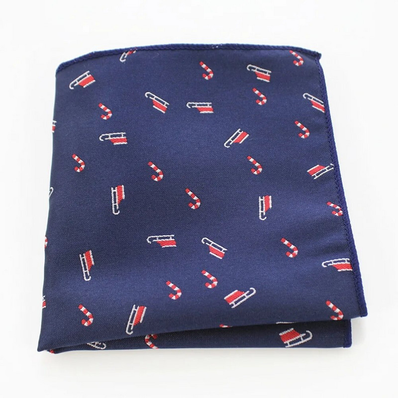 RBOCOTT Novost muške božićne džepne maramice Crveno Zelena Crna Plava Maramice 22cm*22cm Hanky za muškarce Poslovna zabava