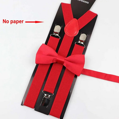 Ühevärviline meeste vöö polüestrist kikilipsu komplekt meeste naiste traksid polüester Y-selja traksid Kahevärviline kikilips reguleeritav elastne