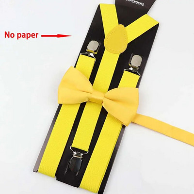 Ühevärviline meeste vöö polüestrist kikilipsu komplekt meeste naiste traksid polüester Y-selja traksid Kahevärviline kikilips reguleeritav elastne