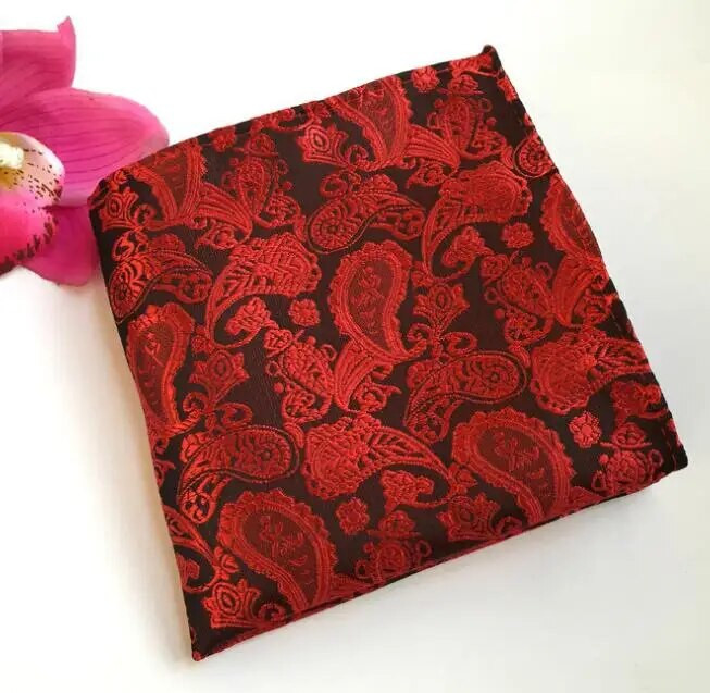 RBOCOTT férfi kék kockás négyzetes zsebkendő Paisley zsebkendő Dot Hanky 25cm*25cm Férfi Piros Esküvői Üzleti Kiegészítők