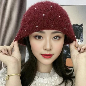 Νέα άφιξη ζεστό καπέλο μπερέ με χοντρό σκίουρο βελούδινο κορεατικό χειμερινό πλεκτό καπέλο για μεγάλο κεφάλι