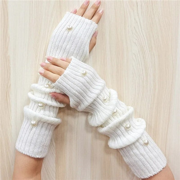 Ръкавици без пръсти Дамски аниме ръкавици Дамски плетени ръкавици Зимни затоплящи ръце Японски готически глезени Ръкави за китки Harajuku Y2k