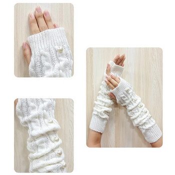 Γάντια χωρίς δάχτυλα Γυναικεία γάντια anime Γυναικεία πλεκτά γάντια μπράτσο Winter Warmers Japanese Goth Ankle μανίκια καρπού Harajuku Y2k