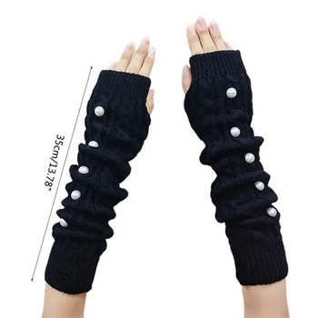 Ръкавици без пръсти Дамски аниме ръкавици Дамски плетени ръкавици Зимни затоплящи ръце Японски готически глезени Ръкави за китки Harajuku Y2k