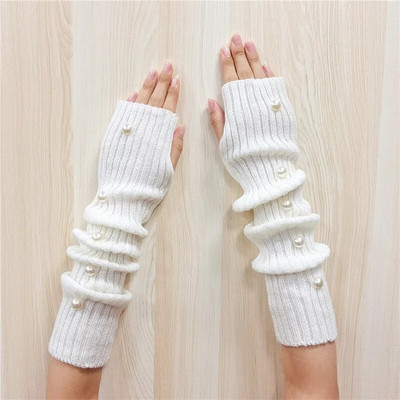 Rukavice bez prstiju Ženske anime rukavice Ženske pletene rukavice Zimski grijači za ruke Japanski gotički rukavi za gležnjeve Harajuku Y2k