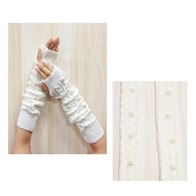 Rukavice bez prstiju Ženske anime rukavice Ženske pletene rukavice Zimski grijači za ruke Japanski gotički rukavi za gležnjeve Harajuku Y2k