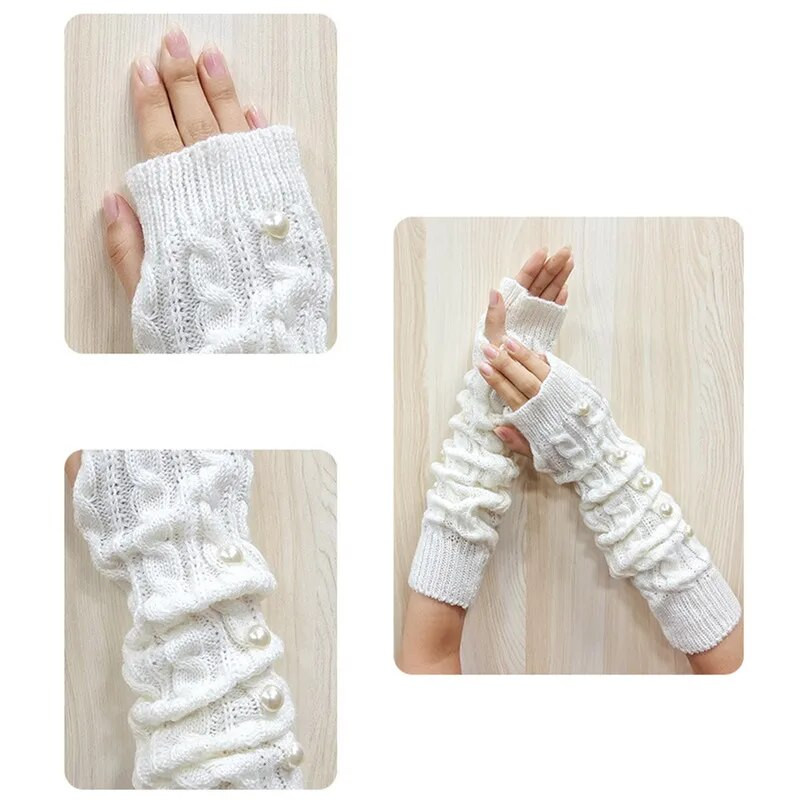 Rukavice bez prstiju Ženske anime rukavice Ženske pletene rukavice Zimski grijači za ruke Japanski gotički rukavi za gležnjeve Harajuku Y2k