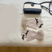 Zimske rukavice s malim mašnama, topla pletena rukavica za odrasle za vožnju bicikla na otvorenom 264E