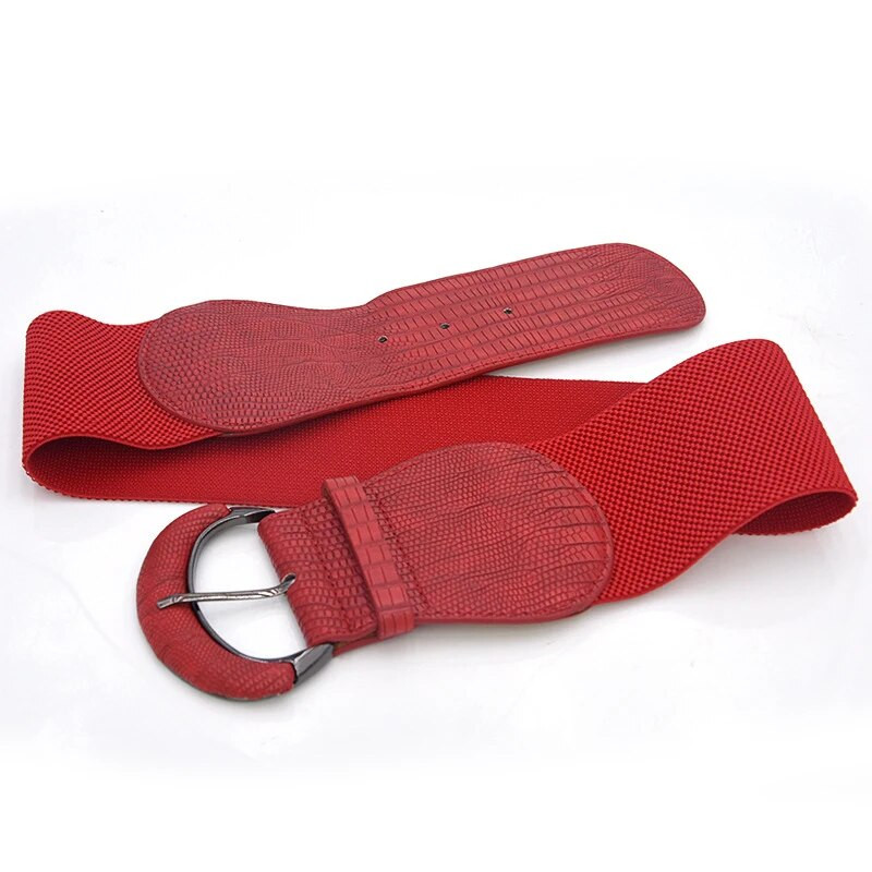 Elastični rastezljivi široki ženski remen oko struka za haljinu Crni crveni najlonski ženski kaput s korzetom s kopčom