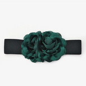 Rugalmas derékpánt nagy szalag virágos deréköv női lány édes, magasan elasztikus derékpánt ruhához Cummerbunds fűző övek