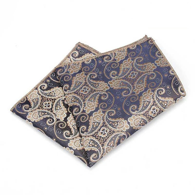 YISHLINE férfi poliészter selyem zsebkendő Paisley Pocket Square vőlegény bál esküvői party mellkas törölköző Hankies kiegészítők