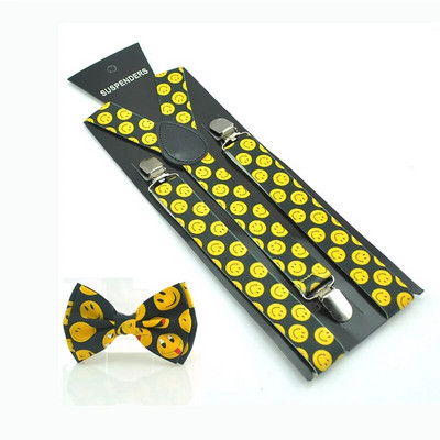 Fashion Poker Novitet Dizajn Mix Ležerne naramenice za hlače Držač leptir Novo Žene Muškarci Y-leđa Naramenice Set leptir kravata Poklon
